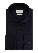 Profuomo Japanese knitted regular fit overhemd met cut away kraag