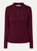 Co'Couture Bonny ribgebreide top met kraag