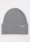 MaxMara Ritmo ribgebreide muts van wol met logo