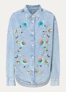 Essentiel Antwerp Icksonville blouse van denim met strass