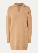 Ralph Lauren Grofgebreide mini trui-jurk met logoborduring