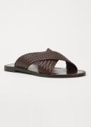 Jonak Witch slipper van leer met gevlochten detail