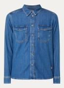 Mos Mosh MMNatalie blouse van chambray met borstzakken