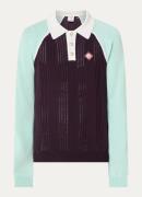 Casablanca Regular fit polo met opengewerkt dessin en logoborduring
