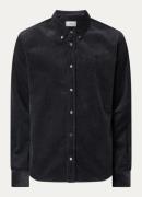 AMI Paris Regular fit overhemd van corduroy met logoborduring