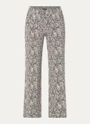 Claudia Sträter Mid waist wide fit broek met slangenprint en steekzakk...