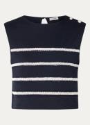 Sandro Crop top met strass en sierknopen