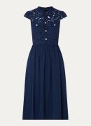 L.K.Bennett Midi jurk met steekzakken en broderie