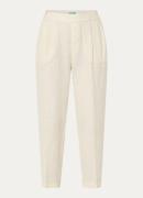 Benetton High waist cropped tapered fit pantalon van linnen
