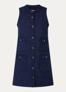 Sandro Mini blousejurk van bouclé met klepzakken