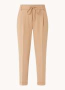 Benetton High waist tapered fit cropped pantalon met trekkoord