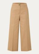 Benetton High waist wide fit cropped pantalon met steekzakken