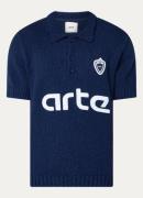 Arte Antwerp Grofgebreide polo met logoborduring