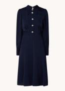 L.K.Bennett Mira midi jurk met pofmouw en sierknopen