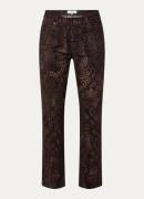 ba&sh Stinsy high waist slim fit broek met slangenprint