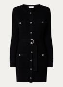 Liu Jo Ribgebreide mini jurk met ceintuur