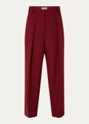 Aaiko Vajen high waist wide fit pantalon met persplooi en steekzakken