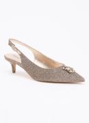 Dune London Context slingback van leer met strass
