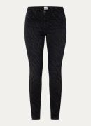 BRAX Shakira mid waist slim fit broek met zebraprint