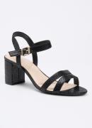 Dune London Wide Fit Merisa sandalette van leer