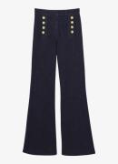Reiss Athena high waist flared jeans met knoopdetail