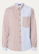 River Woods Blouse met streepprint en borstzak