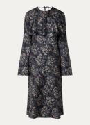 Ganni Shibori midi jurk met bloemenprint met rugdecolleté