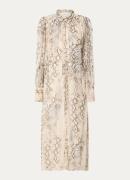 ba&sh Sahara midi blousejurk met slangenprint
