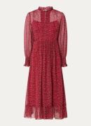 L.K.Bennett Suzette semi-transprante midi tuniekjurk van zijde met pri...