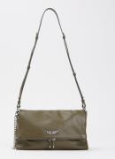 Zadig&Voltaire Rocky II schoudertas van leer met logo