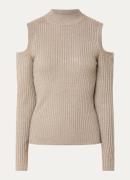 Co'Couture Balin ribgebreide top in wolblend met cut out-detail