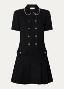 Sandro Mini jurk met tweed-look en imitatieparels