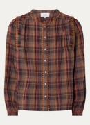 ba&sh Shea blouse in linnenblend met ruitdessin