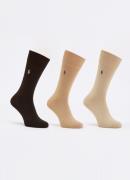 Ralph Lauren Mercerized sokken met logoborduring in 3-pack