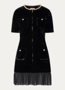 Sandro Mini jurk van fluweel met plissé en imitatieparels