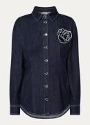 Fabienne Chapot Irina blouse van denim met plooidetail