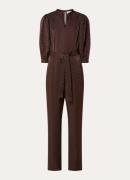 Aaiko Hellen straight fit jumpsuit met strikceintuur en steekzakken