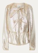 Sofie Schnoor Top met metallic finish en strikdetail