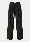 Fabienne Chapot Charlie high waist wide fit pantalon met krijtstreep e...