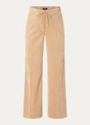 Claudia Sträter High waist wide fit broek van corduroy met elastische ...