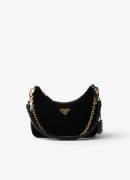 Prada Re-Edition Mini schoudertas van fluweel met leren details