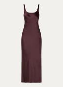 SAMSØE SAMSØE Sunna maxi jurk van satijn met split