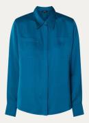 Claudia Sträter Blouse van satijn met borstzakken