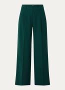 Claudia Sträter High waist wide fit pantalon in wolblend met steekzakk...