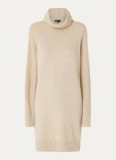 Claudia Sträter Grofgebreide midi trui-jurk trui in wolblend met col