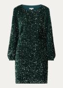Expresso Mini jurk van fluweel met pailletten en ballonmouw