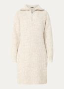 OPUS Wonelli grofgebreide mini trui-jurk in wolblend met halve rits