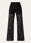 Co'Couture Sia high waist wide fit pantalon van kant met strass