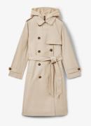 Reiss Azura double-breasted trenchcoat met afneembare capuchon