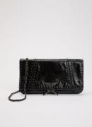 Zadig&Voltaire Rock vintage clutch van leer met metallic finish en stu...